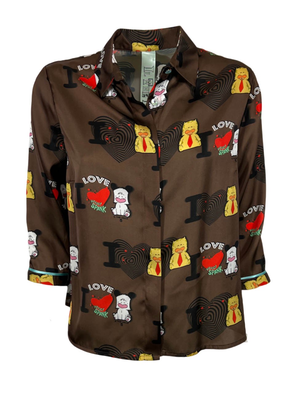 IL THE DELLE 5 camicia donna LIMITED EDITION HELLO SPANK SPOON LOVE MADE IN ITALY