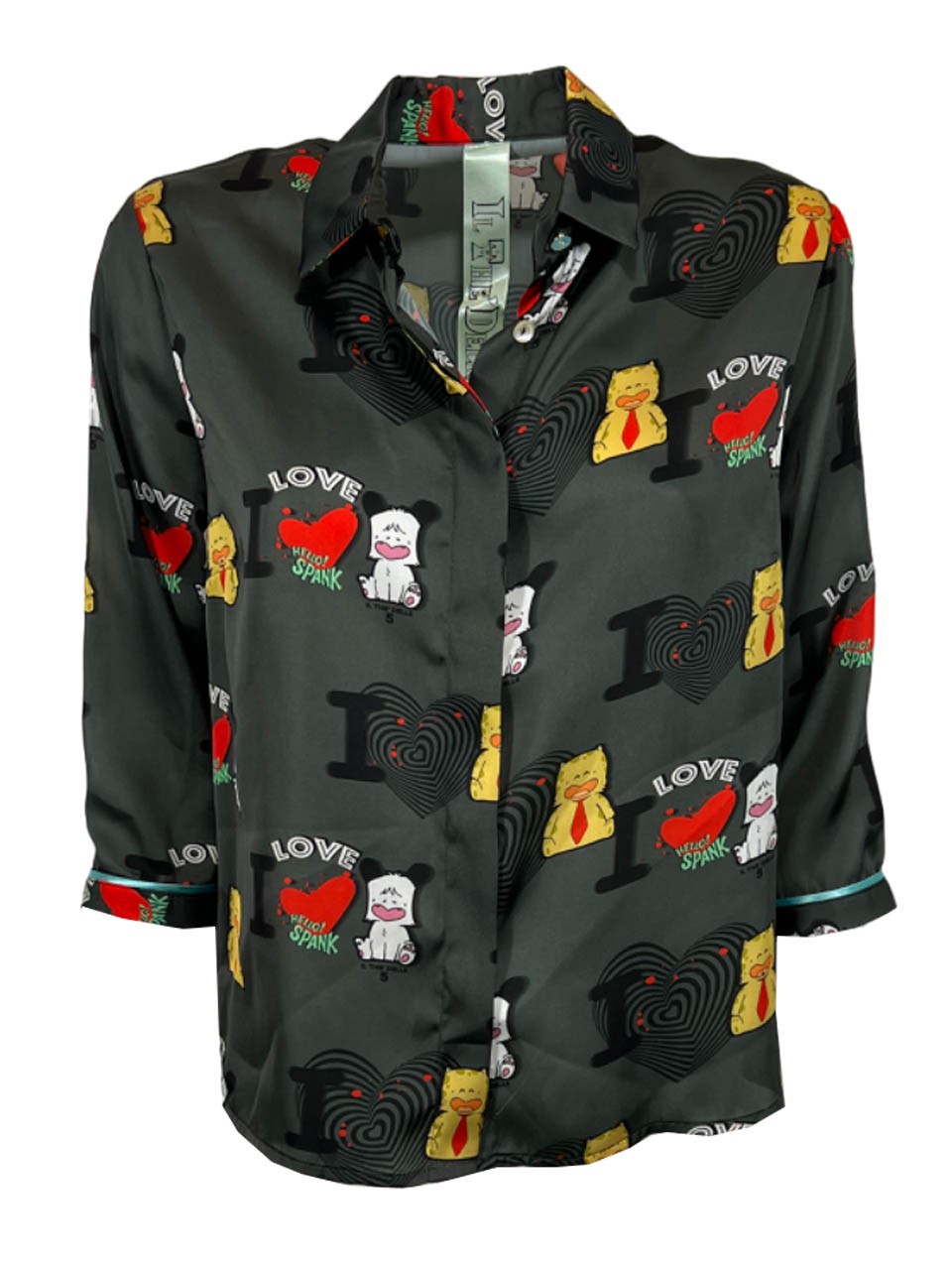 IL THE DELLE 5 camicia donna LIMITED EDITION HELLO SPANK SPOON LOVE MADE IN ITALY