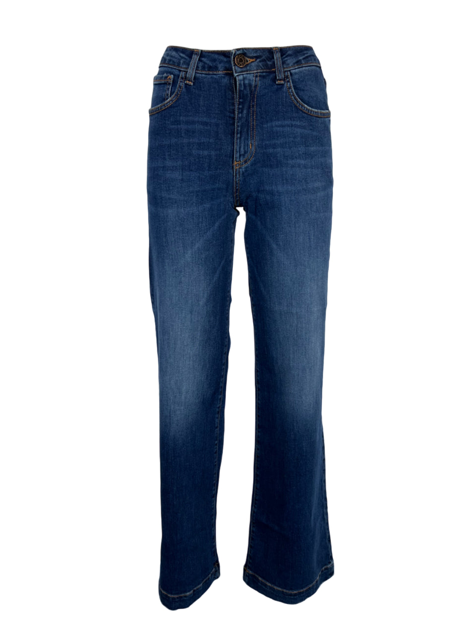 J-CUBE jeans donna palazzo stone washed MILA 99% cotone 1% elastan MADE IN ITALY