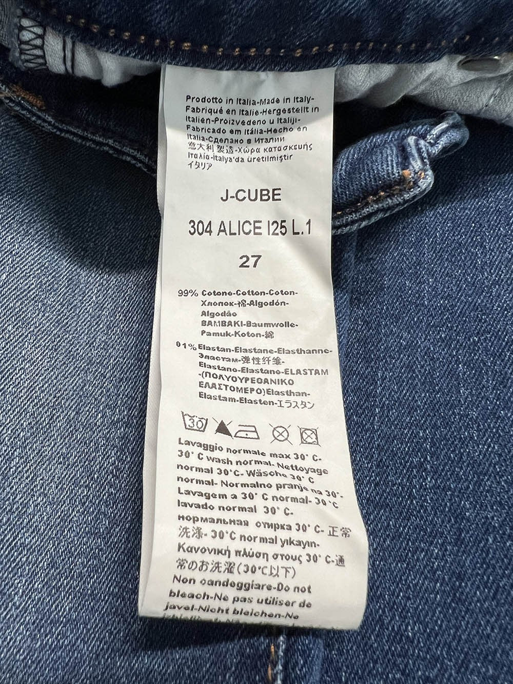 J-CUBE jeans donna skinny stone washed ALICE LAV 1 MADE IN ITALY