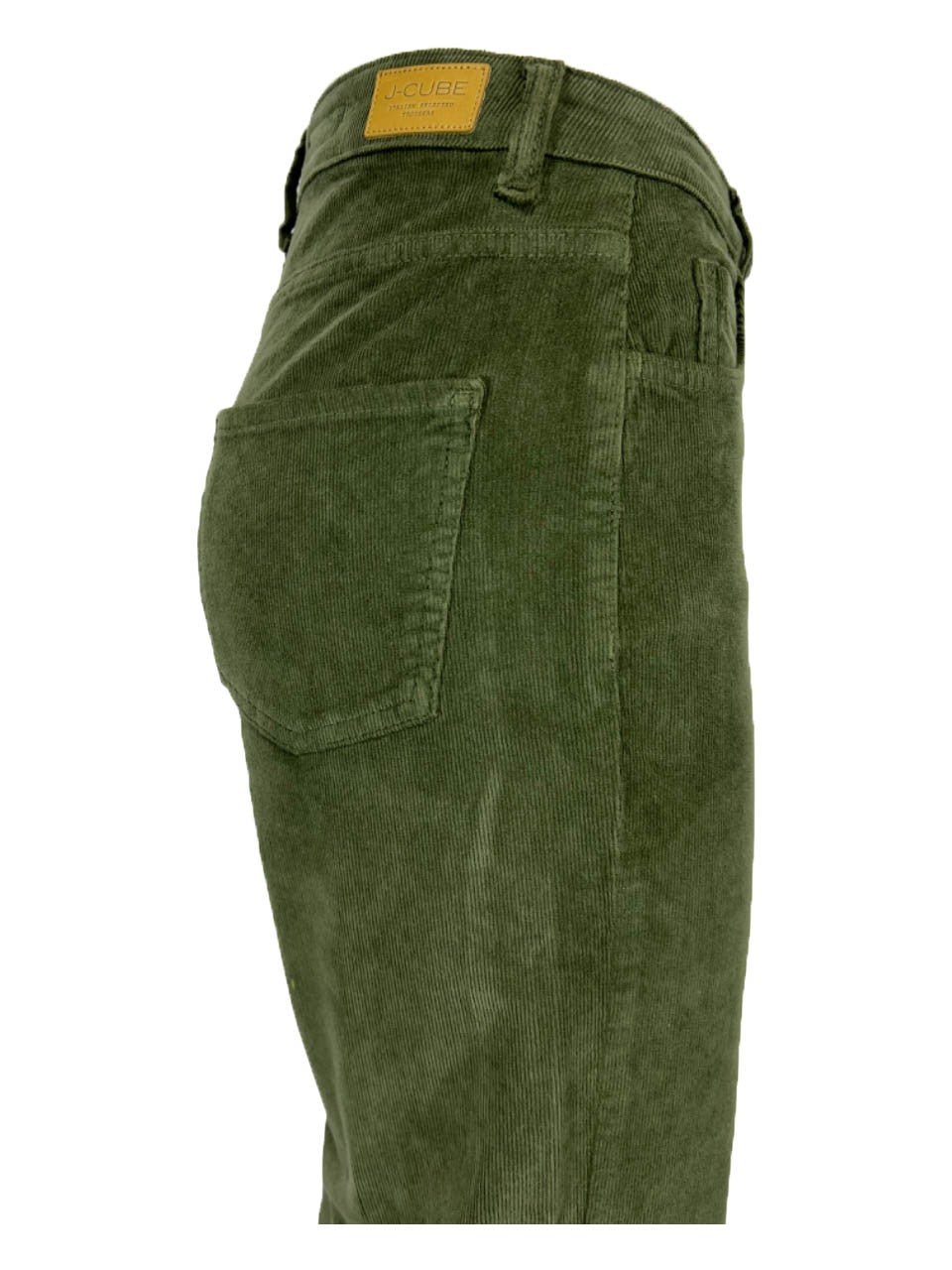 J-CUBE pantalone donna modello jeans flare velluto 2000 righe  KAOTICA 301 MADE IN ITALY