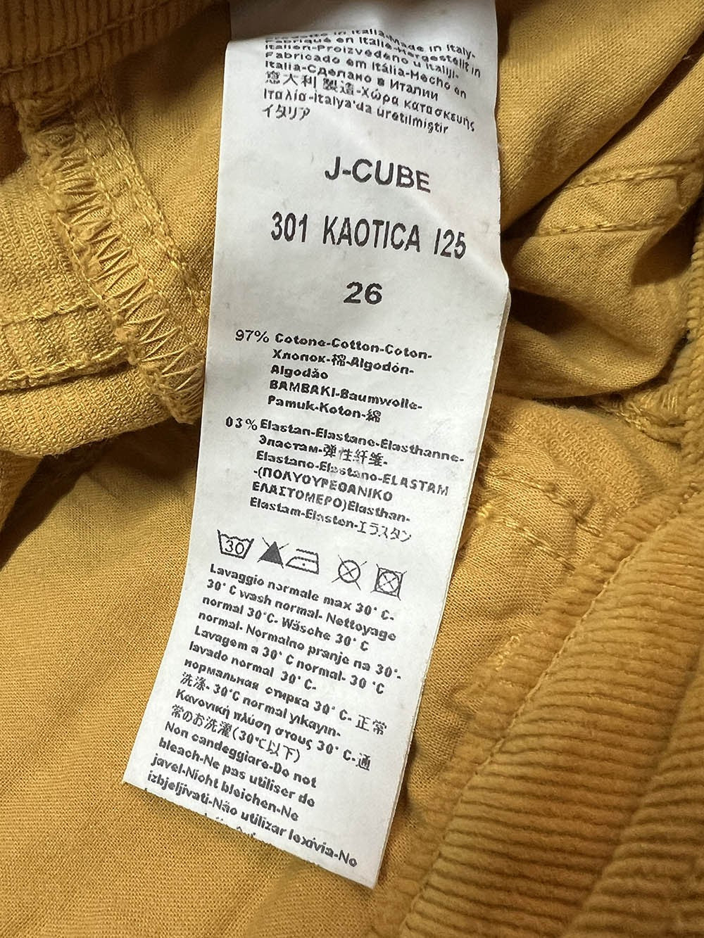 J-CUBE pantalone donna modello jeans flare velluto 2000 righe  KAOTICA 301 MADE IN ITALY