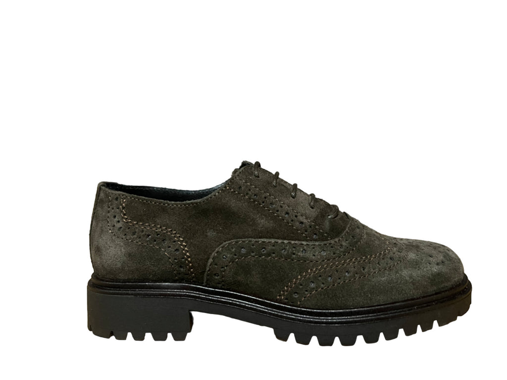 FRANCESCO BRUNELLI scarpa donna derby allacciata camoscio marrone BP4134