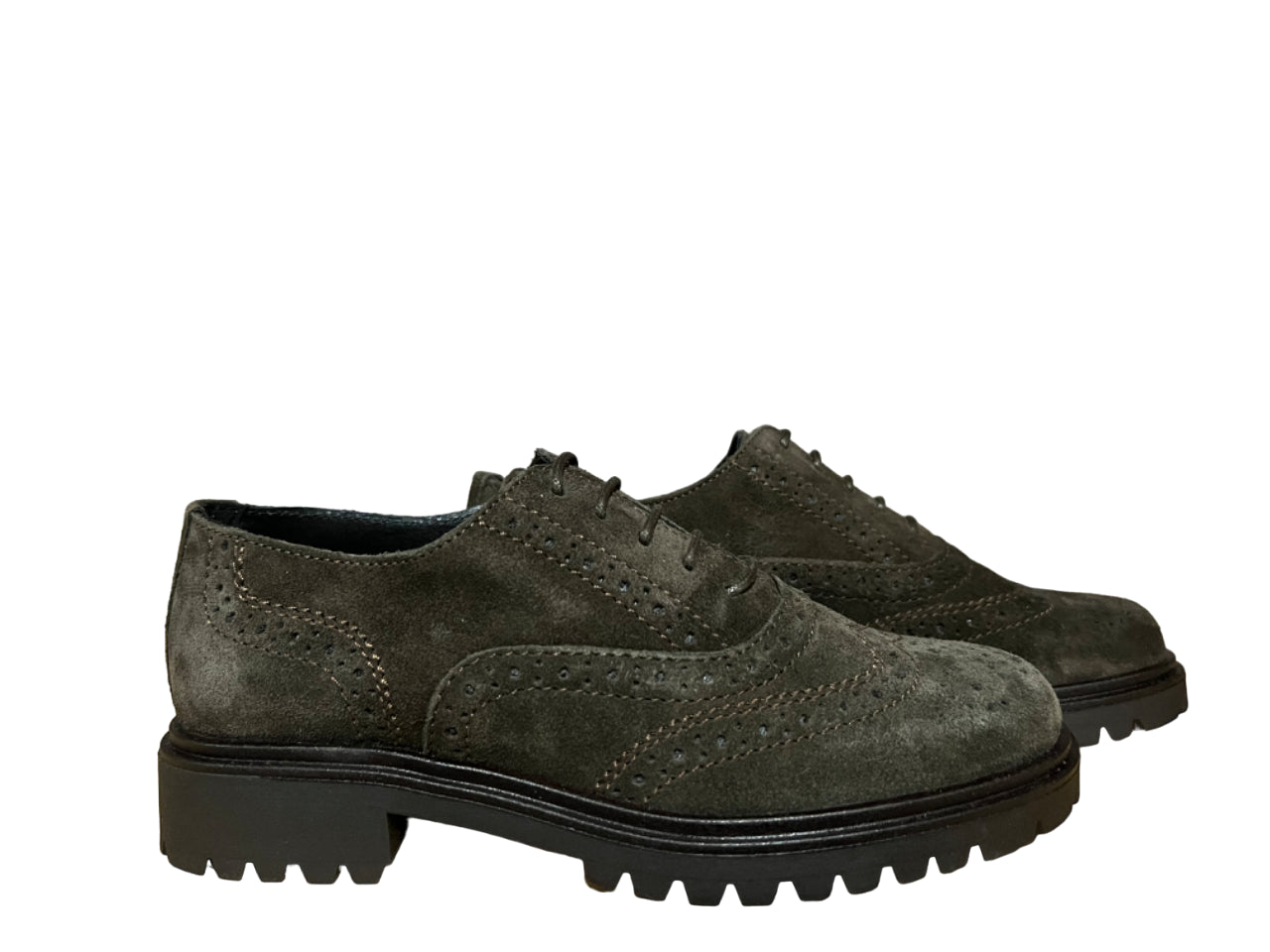 FRANCESCO BRUNELLI scarpa donna derby allacciata camoscio marrone BP4134