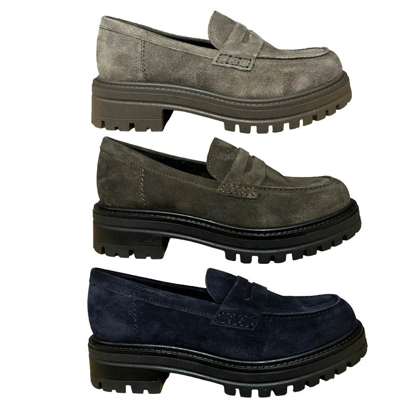 FRANCESCO BRUNELLI mocassino donna camoscio AO4105 100% pelle