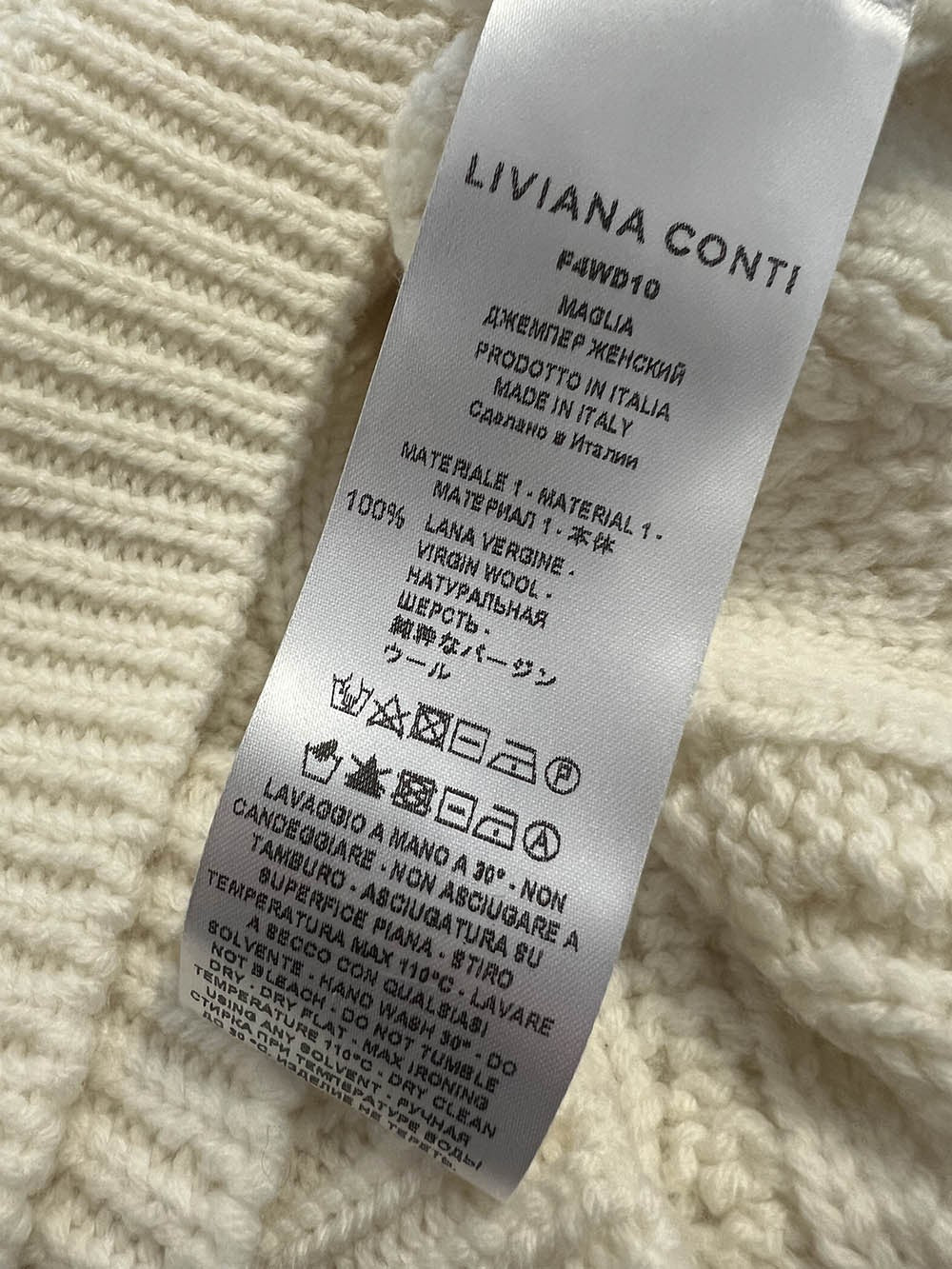 LIVIANA CONTI maglia donna lavorazione trecce F4WD10 100% lana dip dye  MADE IN ITALY