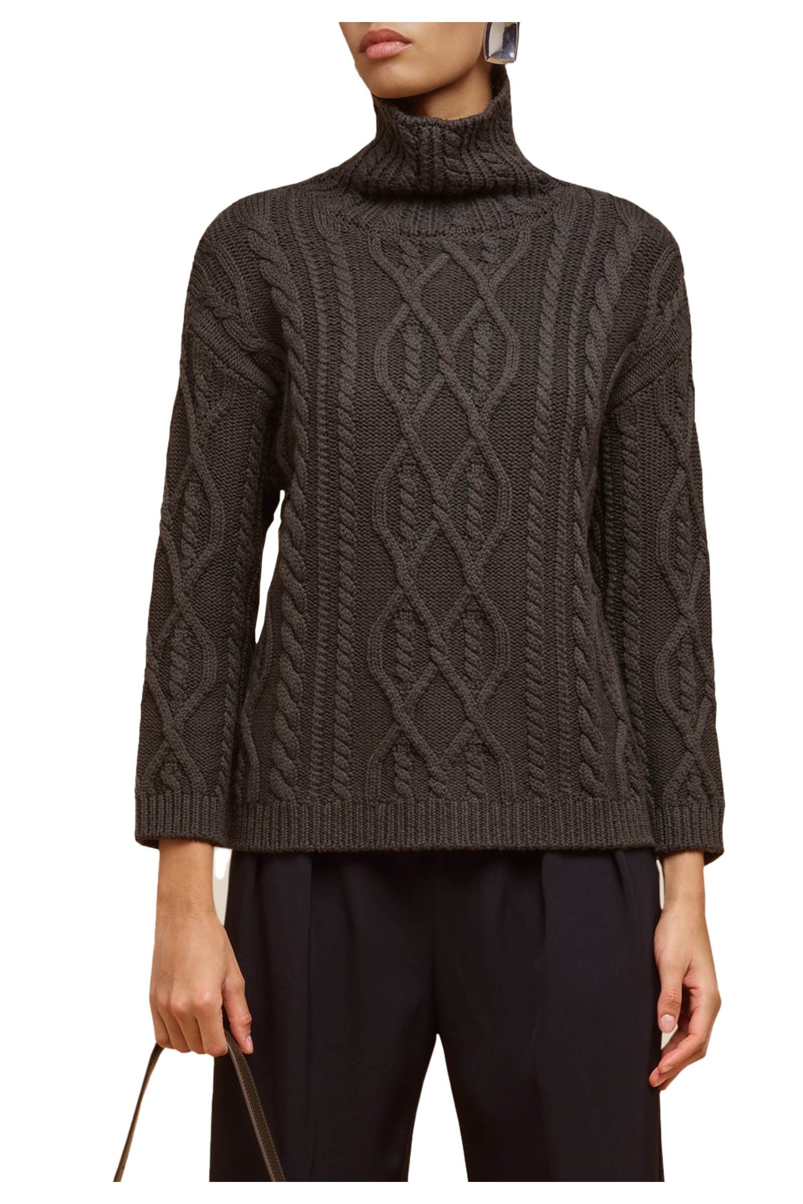 LIVIANA CONTI maglia donna lavorazione trecce F4WD10 100% lana dip dye  MADE IN ITALY