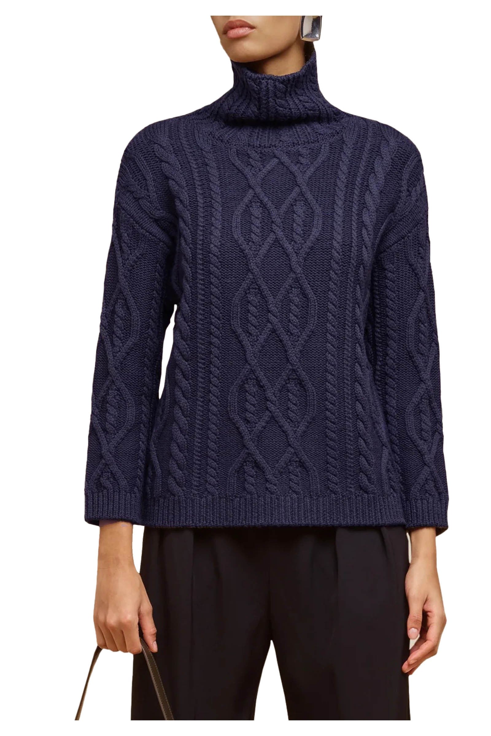 LIVIANA CONTI maglia donna lavorazione trecce F4WD10 100% lana dip dye  MADE IN ITALY