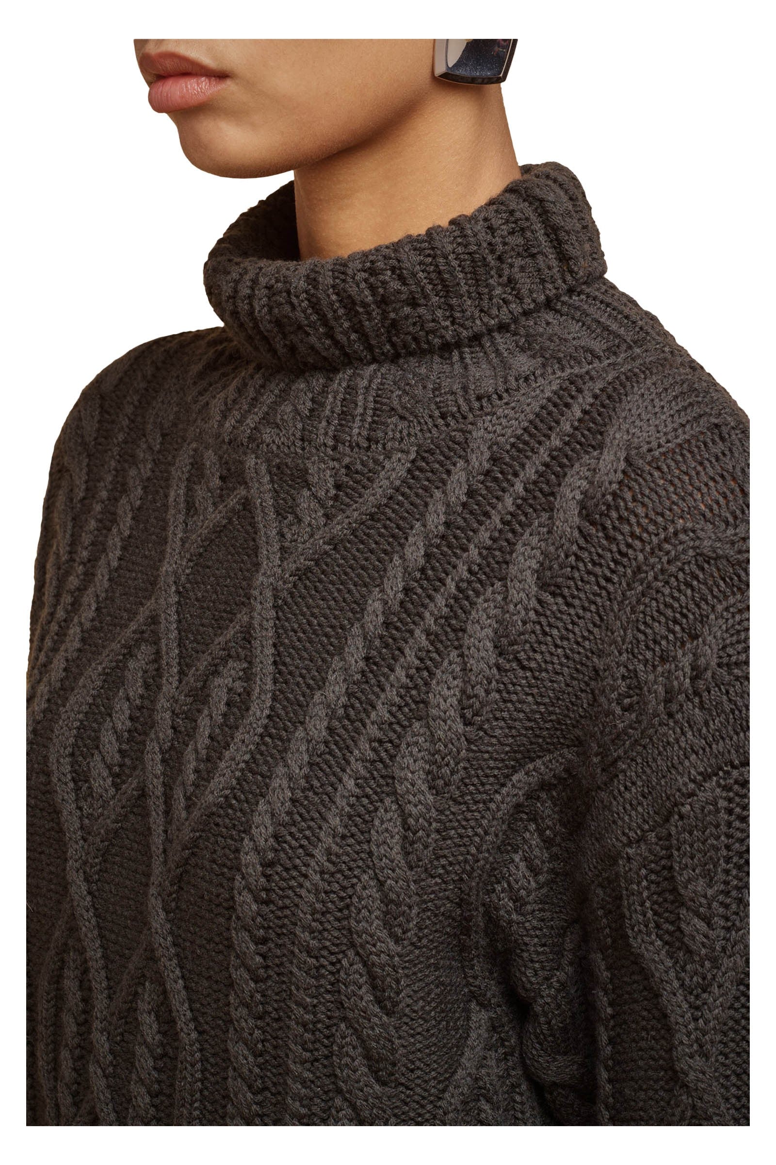 LIVIANA CONTI maglia donna lavorazione trecce F4WD10 100% lana dip dye  MADE IN ITALY