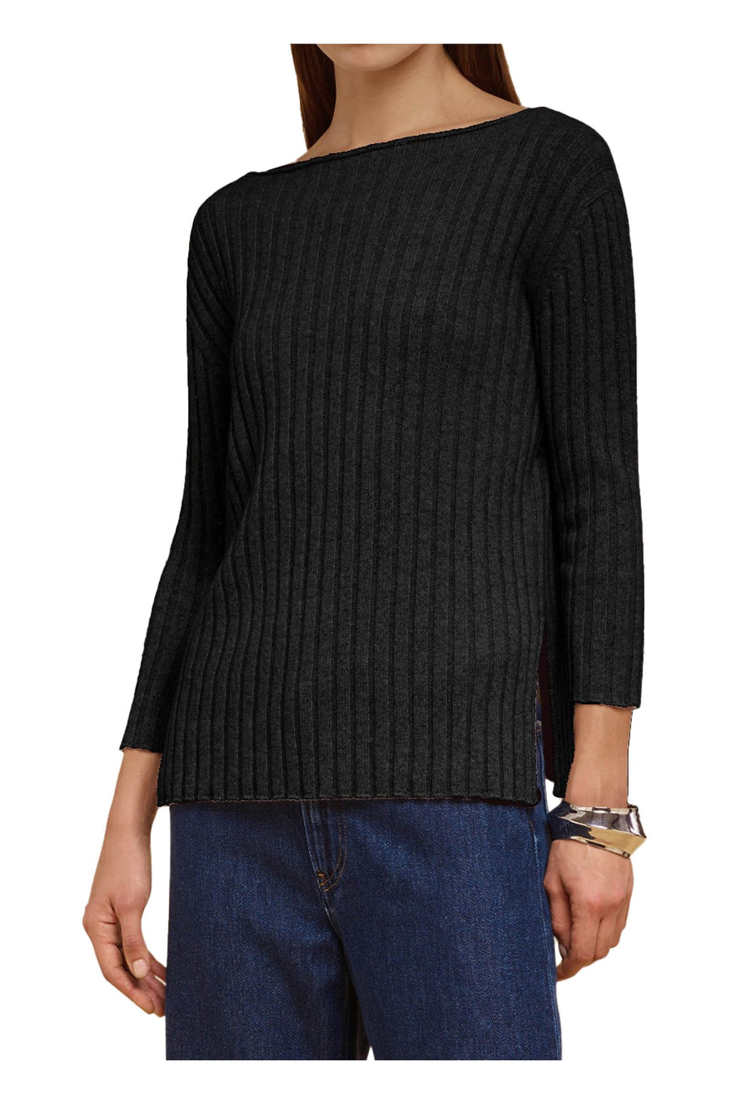 LIVIANA CONTI maglia donna a coste F4WC01 50% cashmere riciclato 50% poliammide MADE IN ITALY