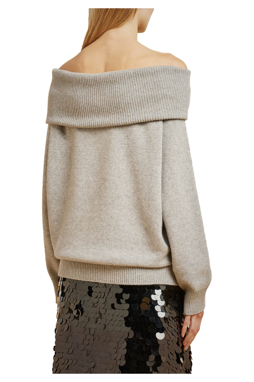 LIVIANA CONTI maglia donna grigio chiaro melange cashmere L4WC12 MADE IN ITALY