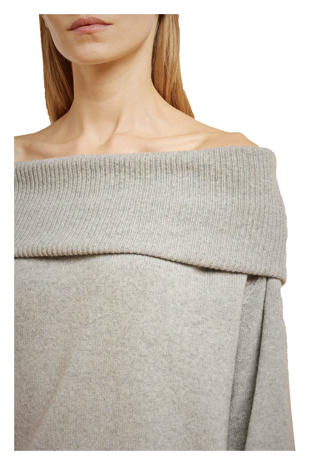 LIVIANA CONTI maglia donna grigio chiaro melange cashmere L4WC12 MADE IN ITALY