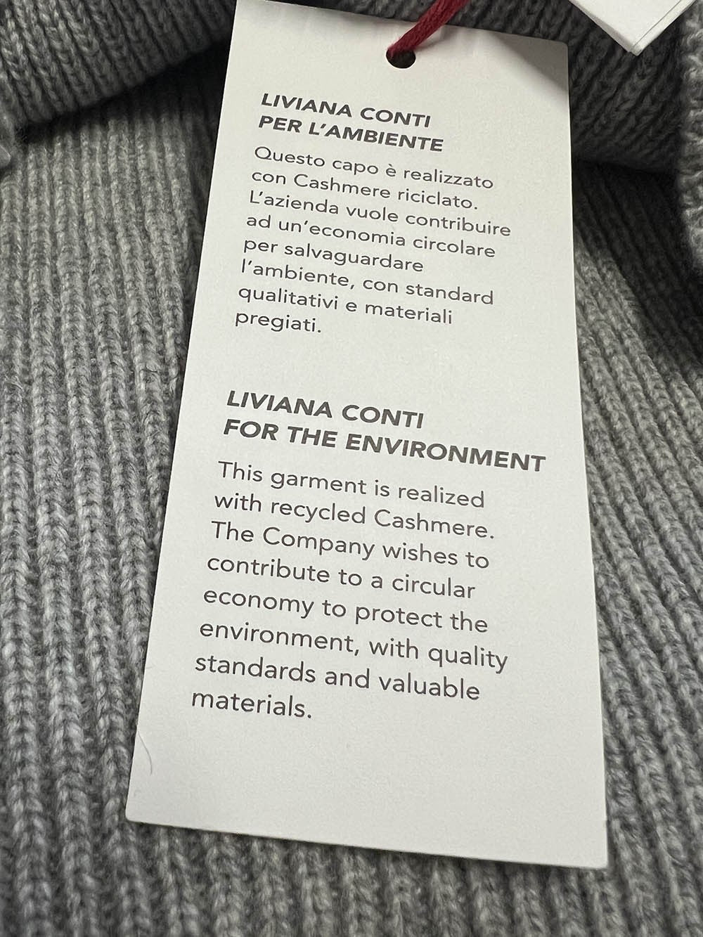 LIVIANA CONTI maglia donna grigio chiaro melange cashmere L4WC12 MADE IN ITALY