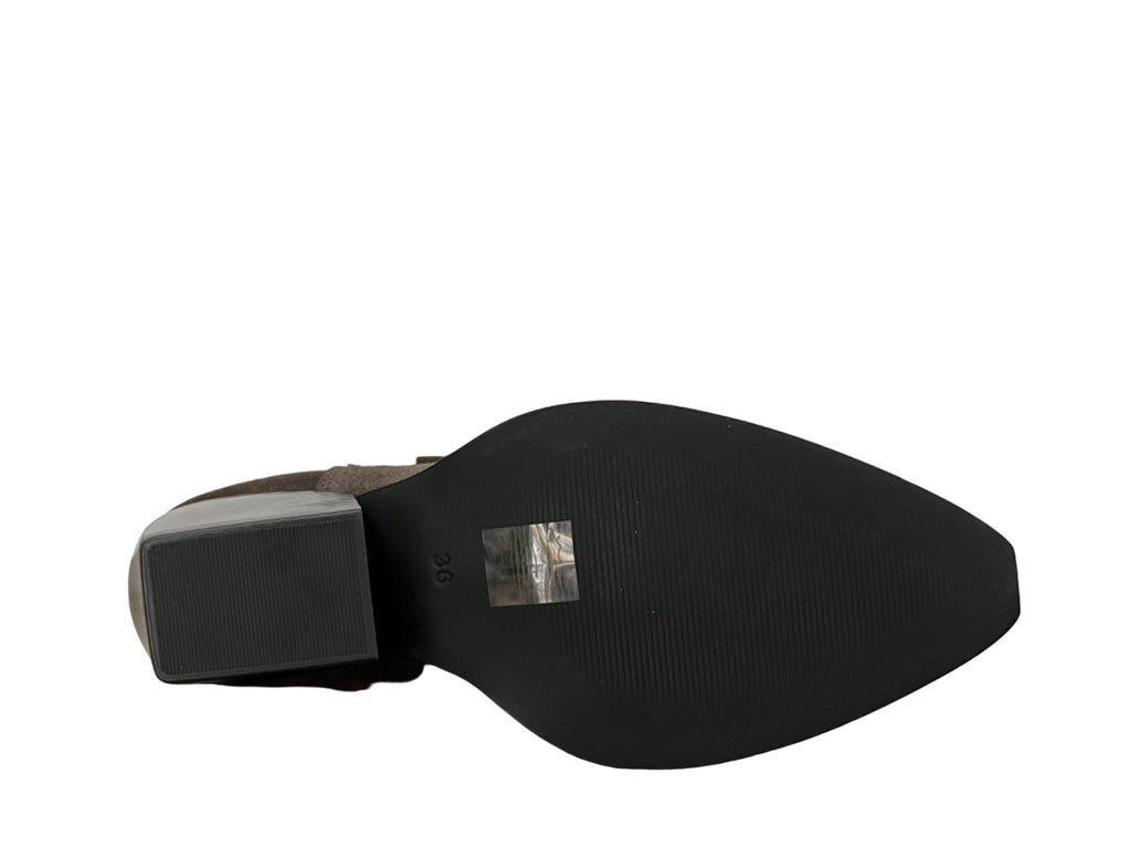 FRANCESCO BRUNELLI stivale donna texano camoscio marrone BV4818 100% pelle