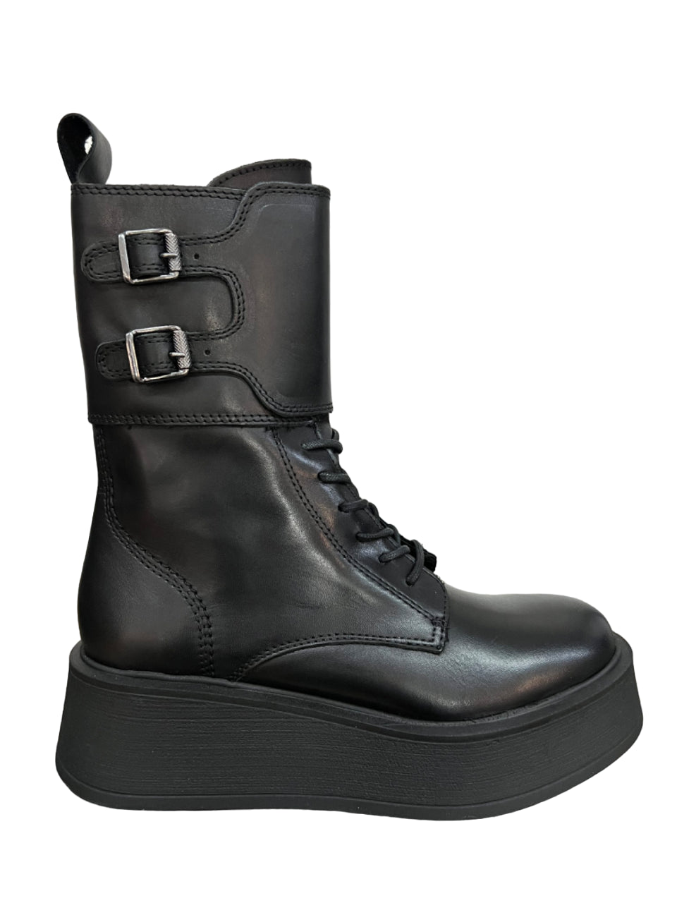 FRANCESCO BRUNELLI anfibio donna pelle nero BZ4743 100% pelle