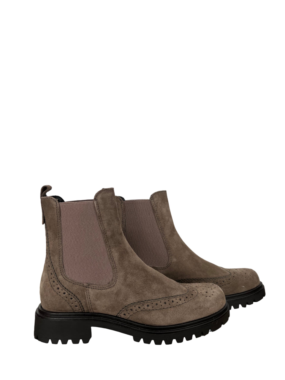 FRANCESCO BRUNELLI stivale basso beatles camoscio tortora BP4719 100% pelle