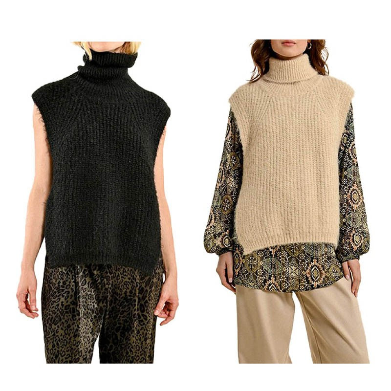 MOLLY BRACKEN gilet donna coste LA1621CN 48% poliestere 36% poliammide 16% acrilico