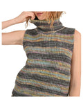 MOLLY BRACKEN gilet donna a coste righe multicolor grigio LA1620CN