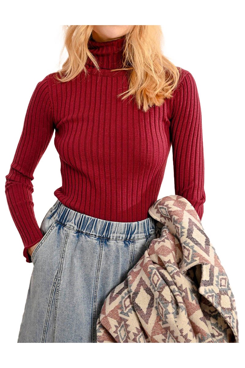 MOLLY BRACKEN maglia donna coste larghe F419CN 53% viscosa