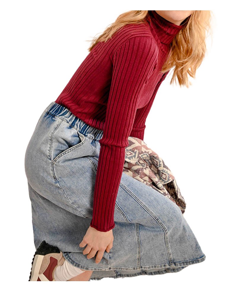 MOLLY BRACKEN maglia donna coste larghe F419CN 53% viscosa