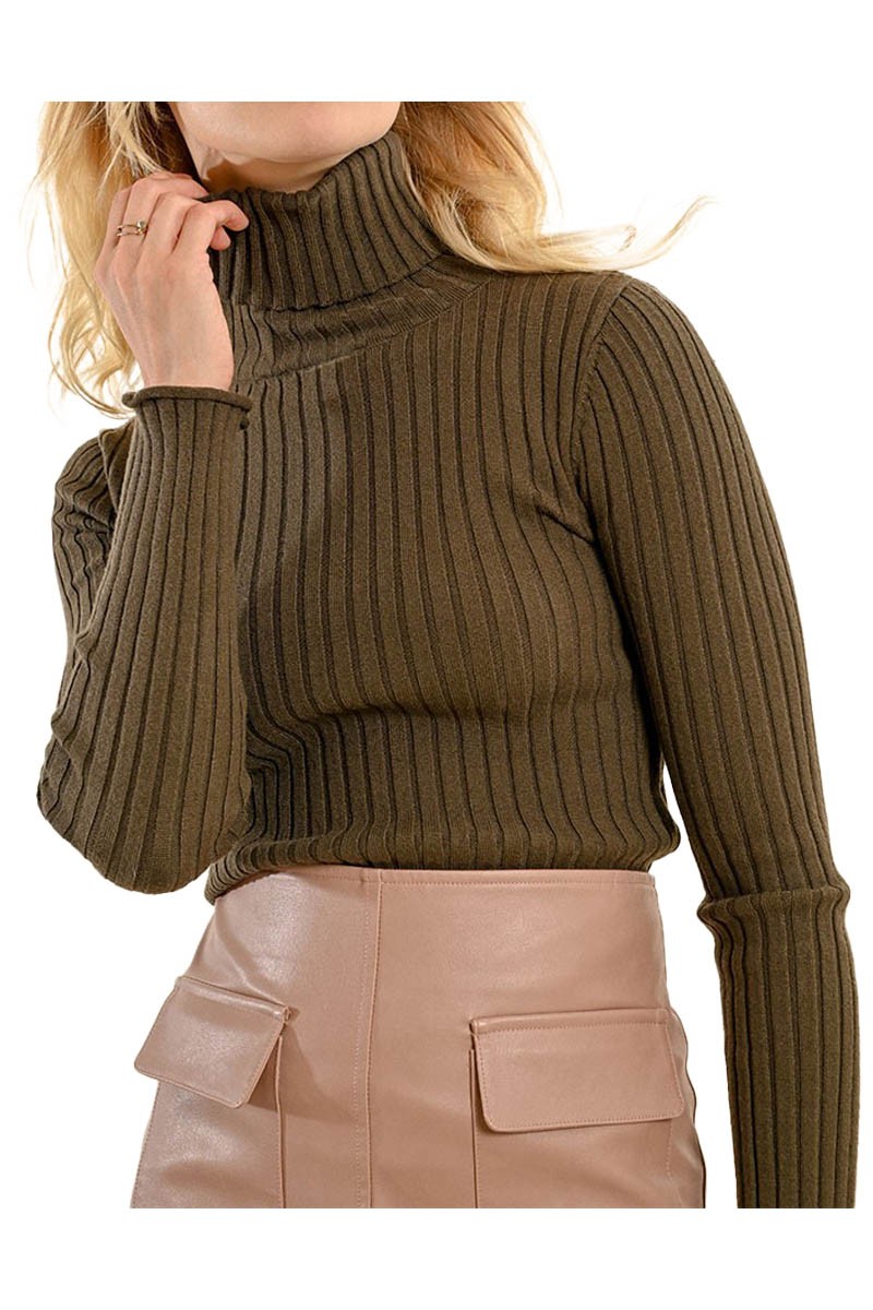 MOLLY BRACKEN maglia donna coste larghe F419CN 53% viscosa