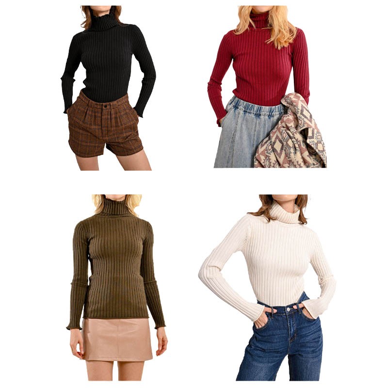 MOLLY BRACKEN maglia donna coste larghe F419CN 53% viscosa