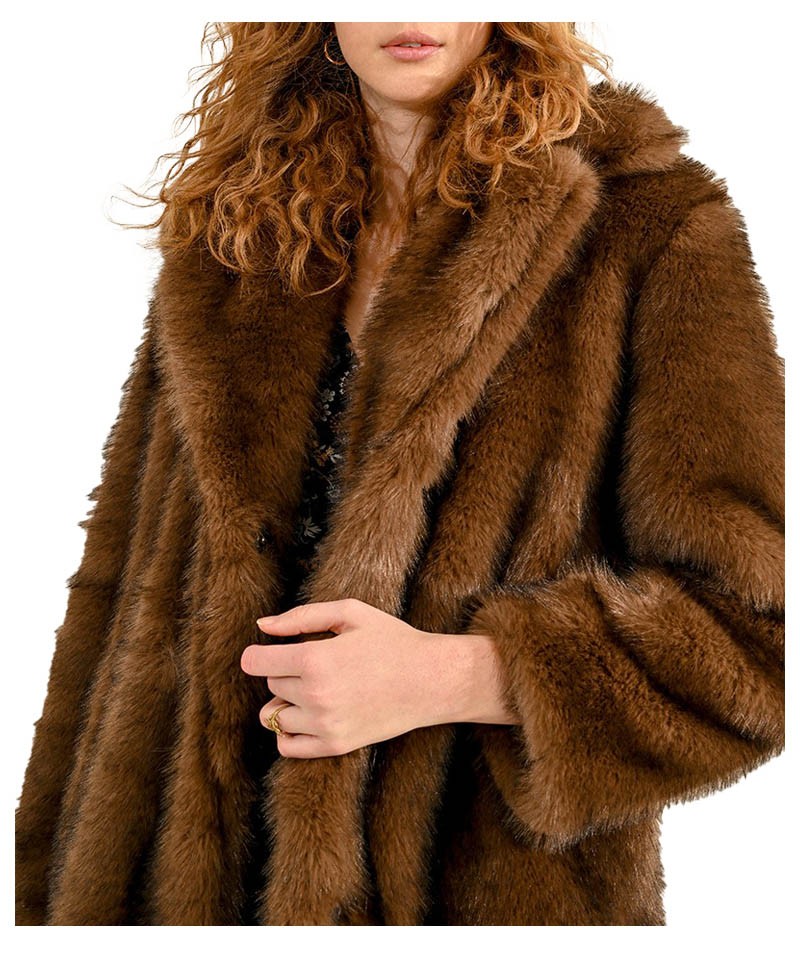 MOLLY BRACKEN giaccone donna ecopelliccia marrone P1719CH 100% poliestere