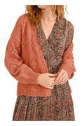 MOLLY BRACKEN cardigan donna lavorazione cuore terracotta LA1631CN