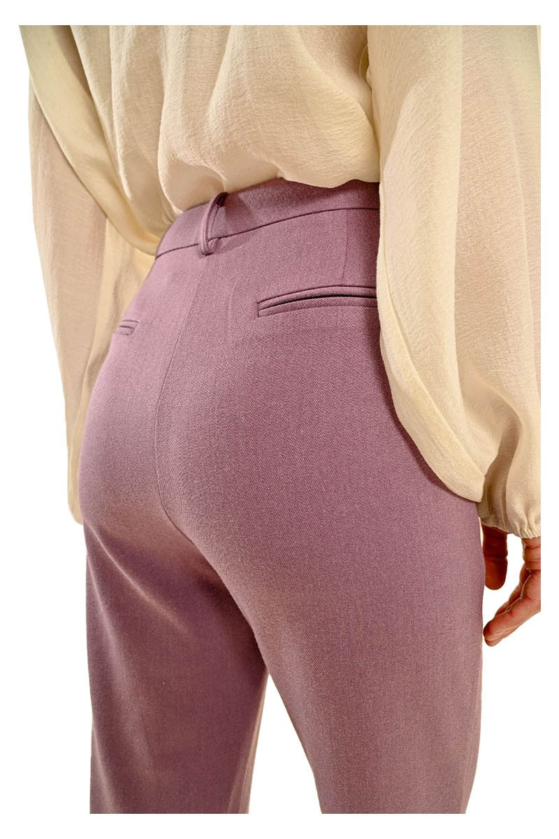 MOLLY BRACKEN pantalone donna dritto mauve P1761CN 63% poliestere 33% viscosa 4% elastan
