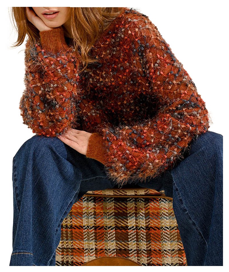 MOLLY BRACKEN maglia donna girocollo testurizzata LA1604CH