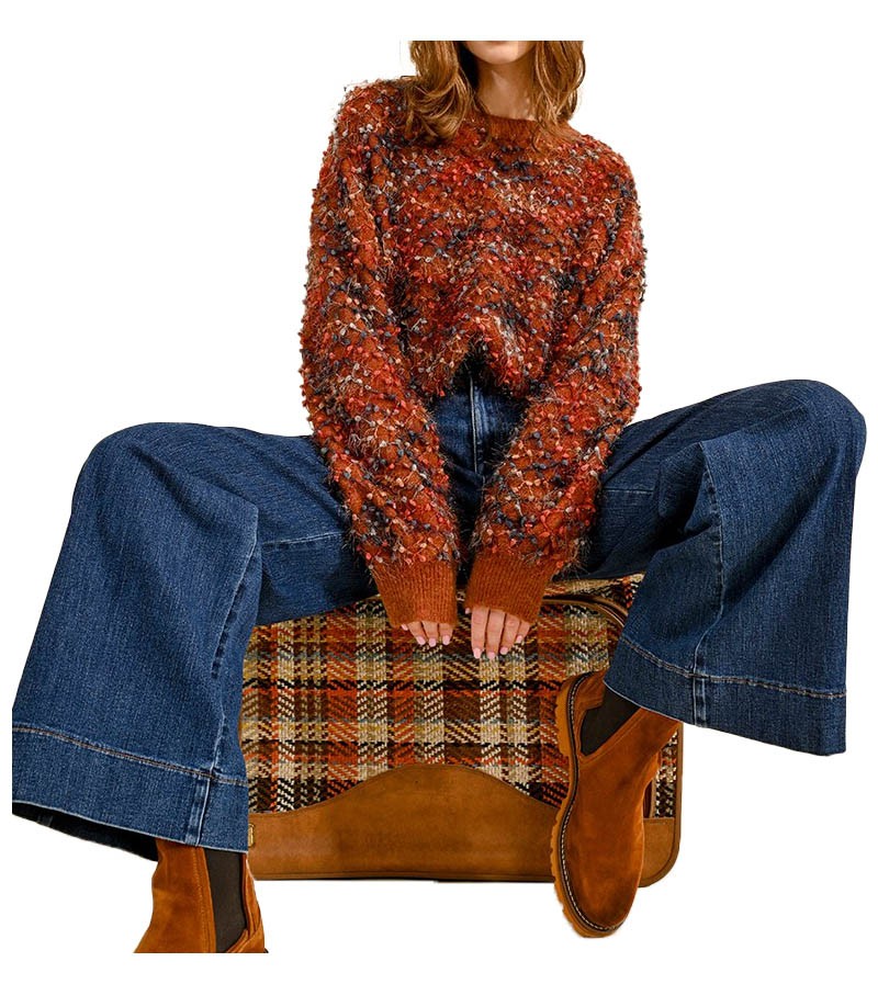 MOLLY BRACKEN maglia donna girocollo testurizzata LA1604CH