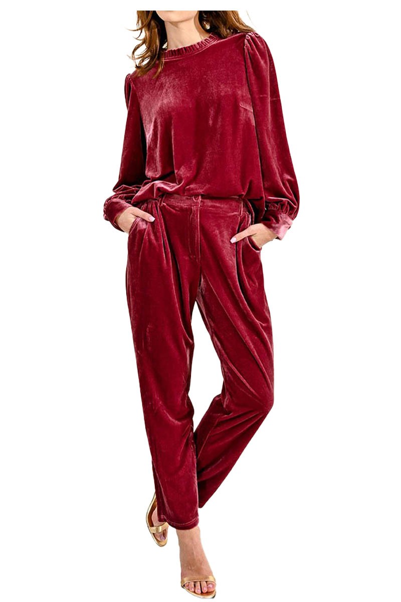 MOLLY BRACKEN pantalone donna ciniglia corallo TW130CH 95% poliestere 5% elastan