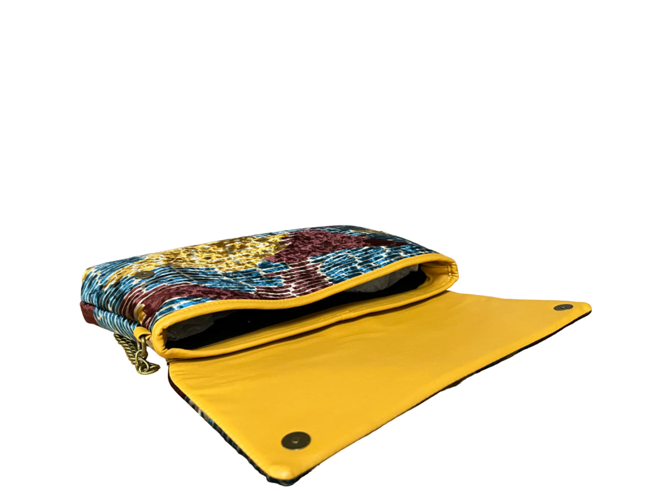 JUSTMINE borsa donna piatta ciniglia bordeaux/senape/petrolio JACBOFW24-K118 MADE IN ITALY