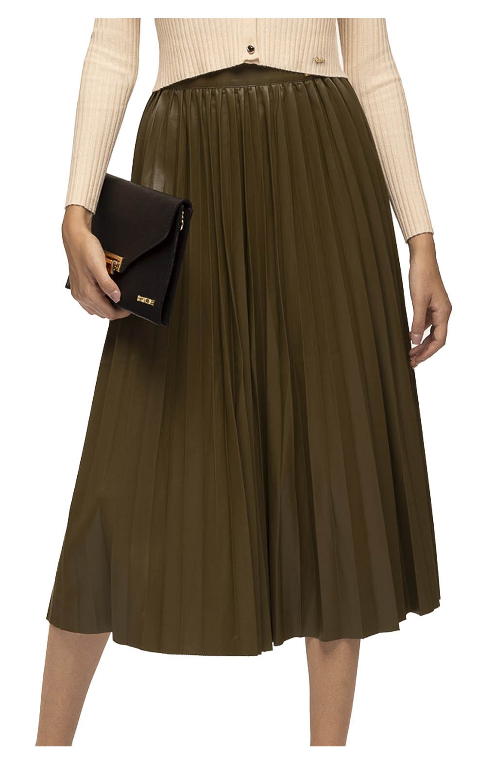 KORALLINE gonna donna plisse ecopelle 208  50% poliuretano 50% poliestere