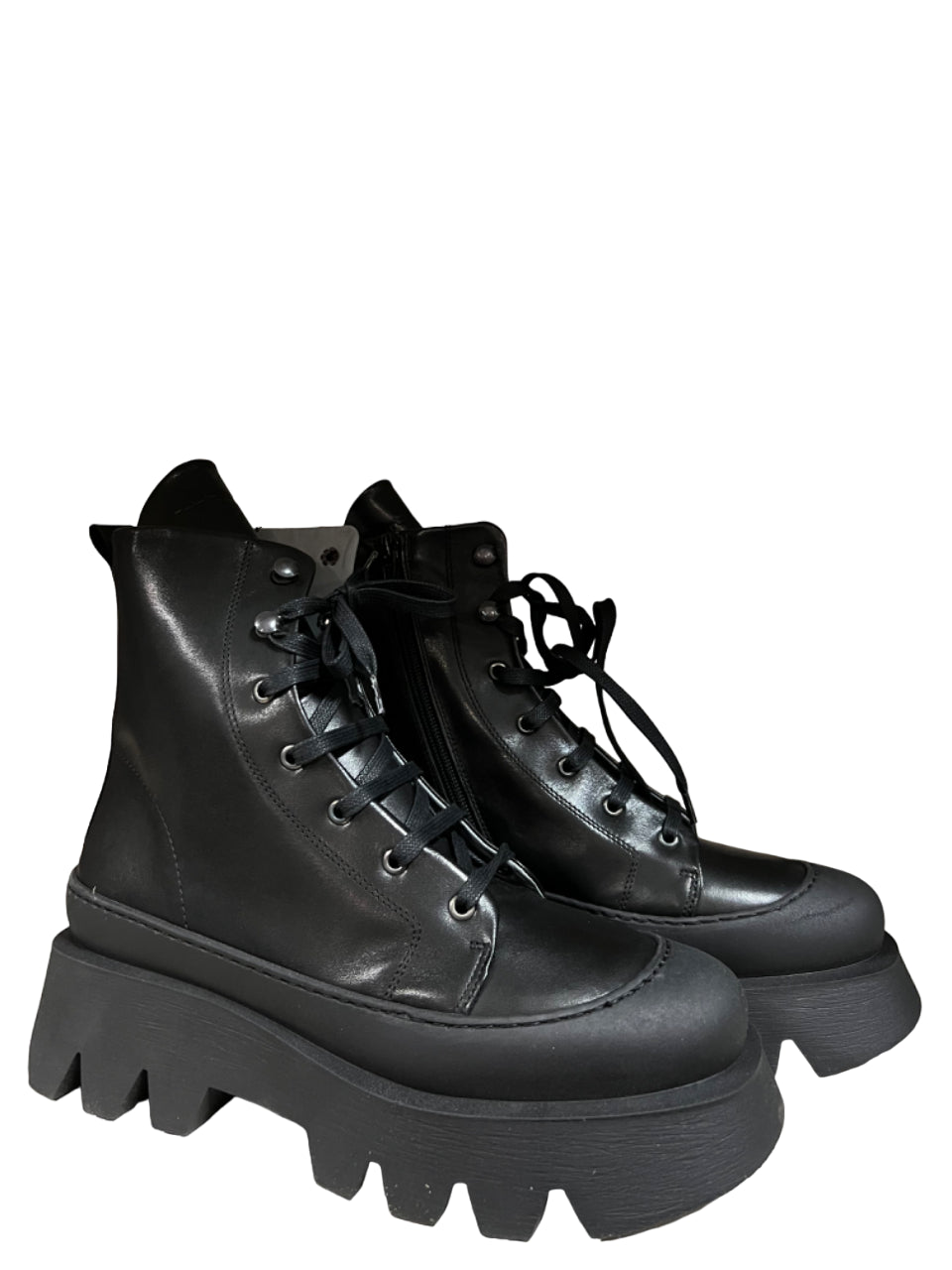 PATRIZIA BONFANTI stivale donna basso nero ANNE NIAGARA 100% pelle MADE IN ITALY