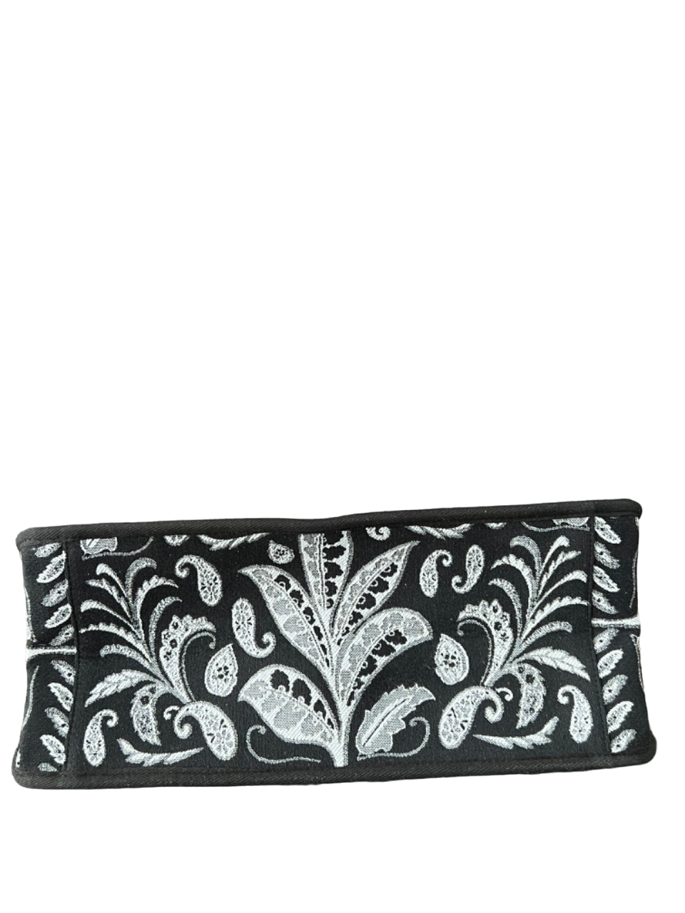 LA FEE MARABOUTEE borsa shopper canvass pesante floreale nero/bianco ZUMIRA MADE IN INDIA