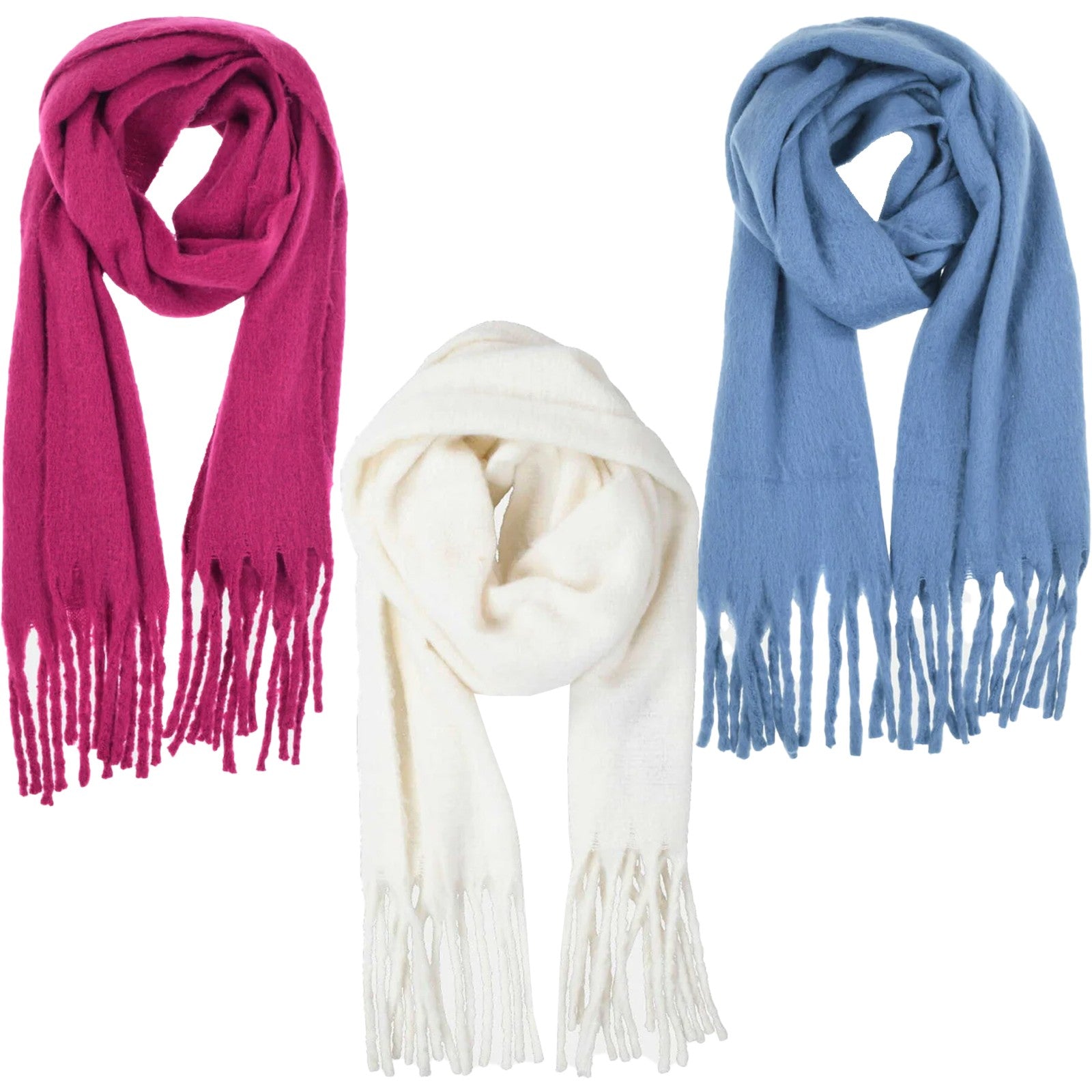 LA FEE MARABOUTEE sciarpa donna con frange unita COLONEL