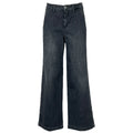 NOIR 'N' BLEU pantalone donna jeans grigio gamba larga DENISE CHINOS GUACHO Made in Italy
