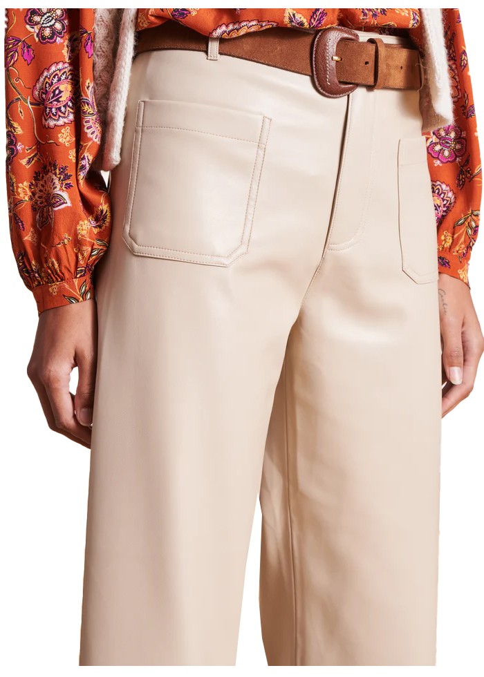 LA FEE MARABOUTEE pantalone donna ecopelle ZENO 100% poliuretano