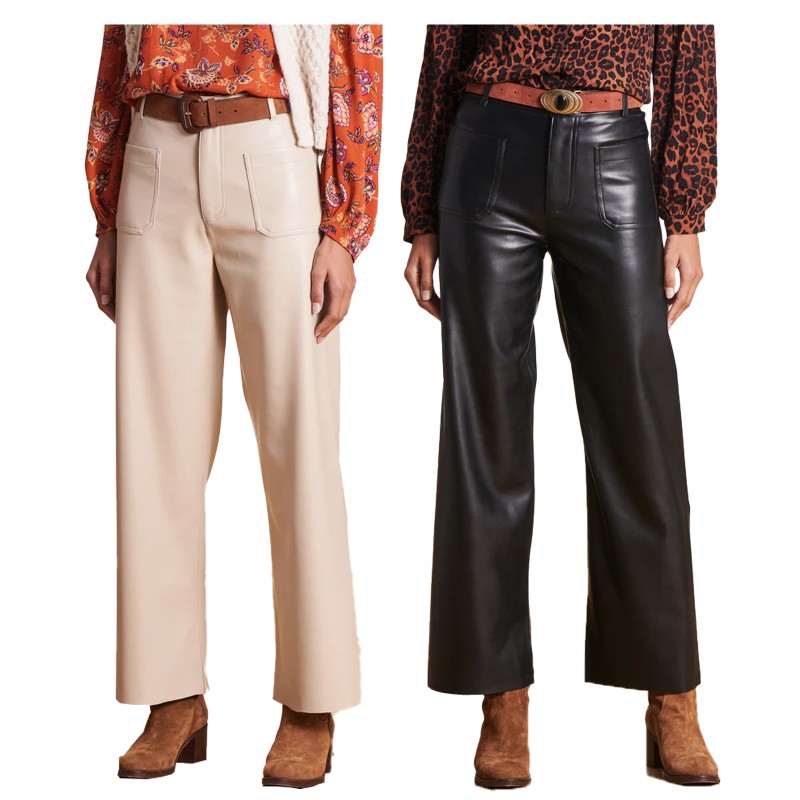 LA FEE MARABOUTEE pantalone donna ecopelle ZENO 100% poliuretano