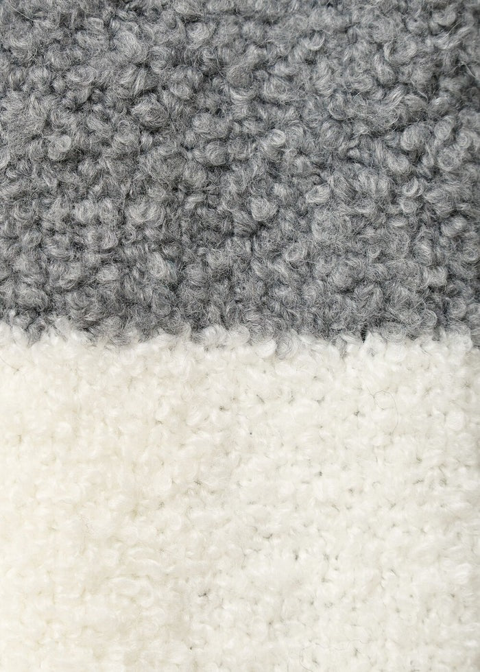 HUMILITY 1949 sciarpa donna lana morbida tricolore bianco/grigio/nero CESOY MADE IN ITALY