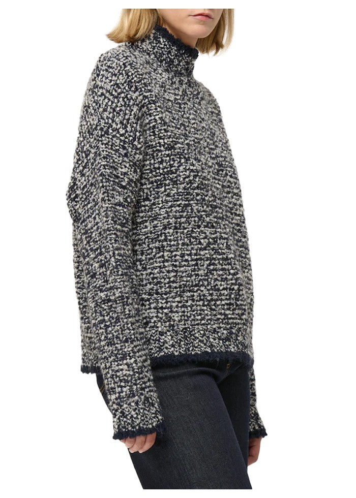 HUMILITY 1949 maglia donna melange blu/bianco CIAD MADE IN ITALY