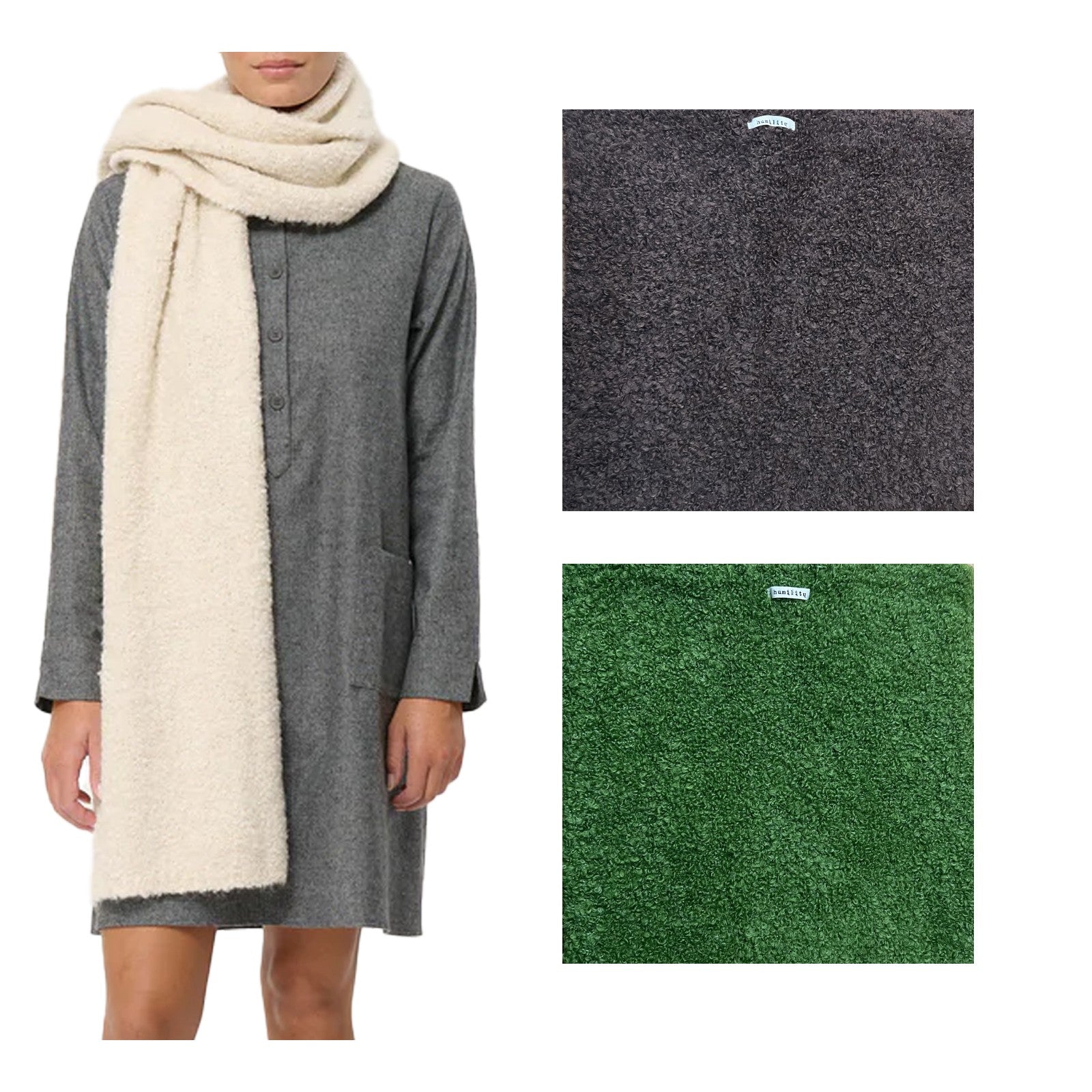 HUMILITY 1949 sciarpa donna lana pesante CHINO MADE IN ITALY