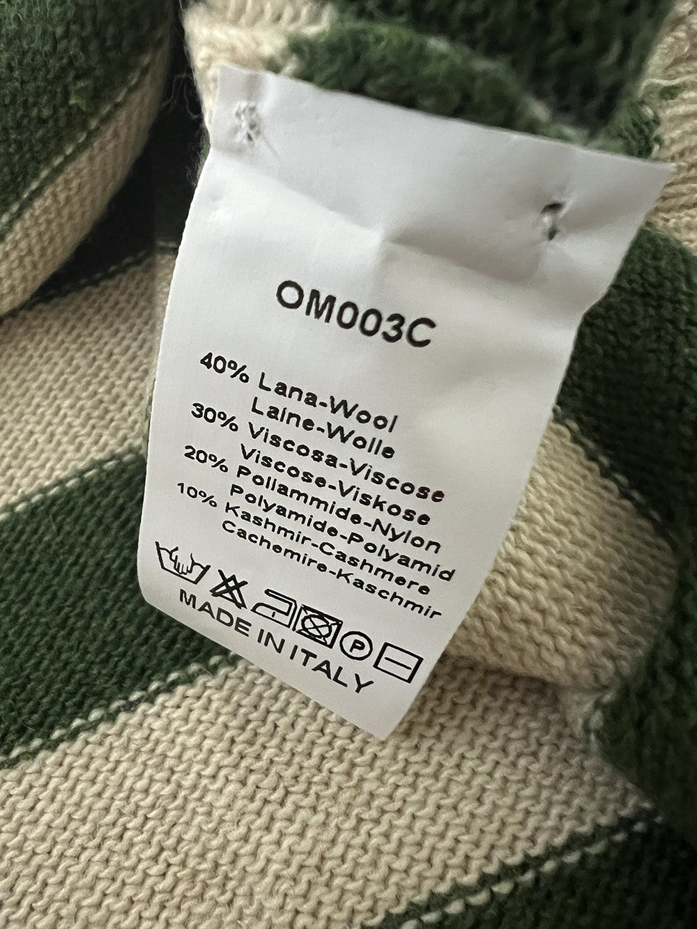 O’MER maglia donna a scatola beige/verde OM003C MADE IN ITALY