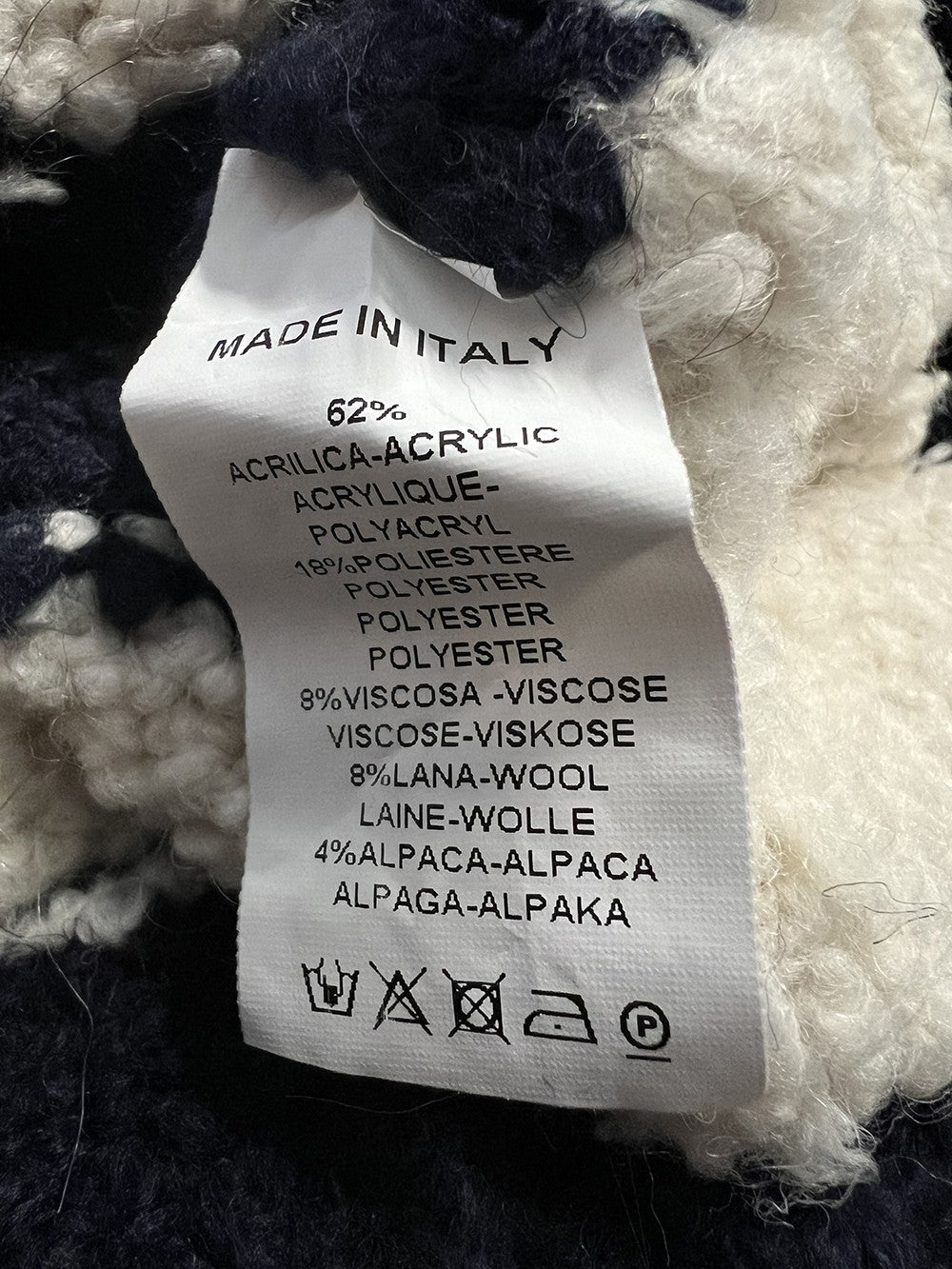 O’MER maxi maglia donna righe larghe panna/blu OM132C MADE IN ITALY