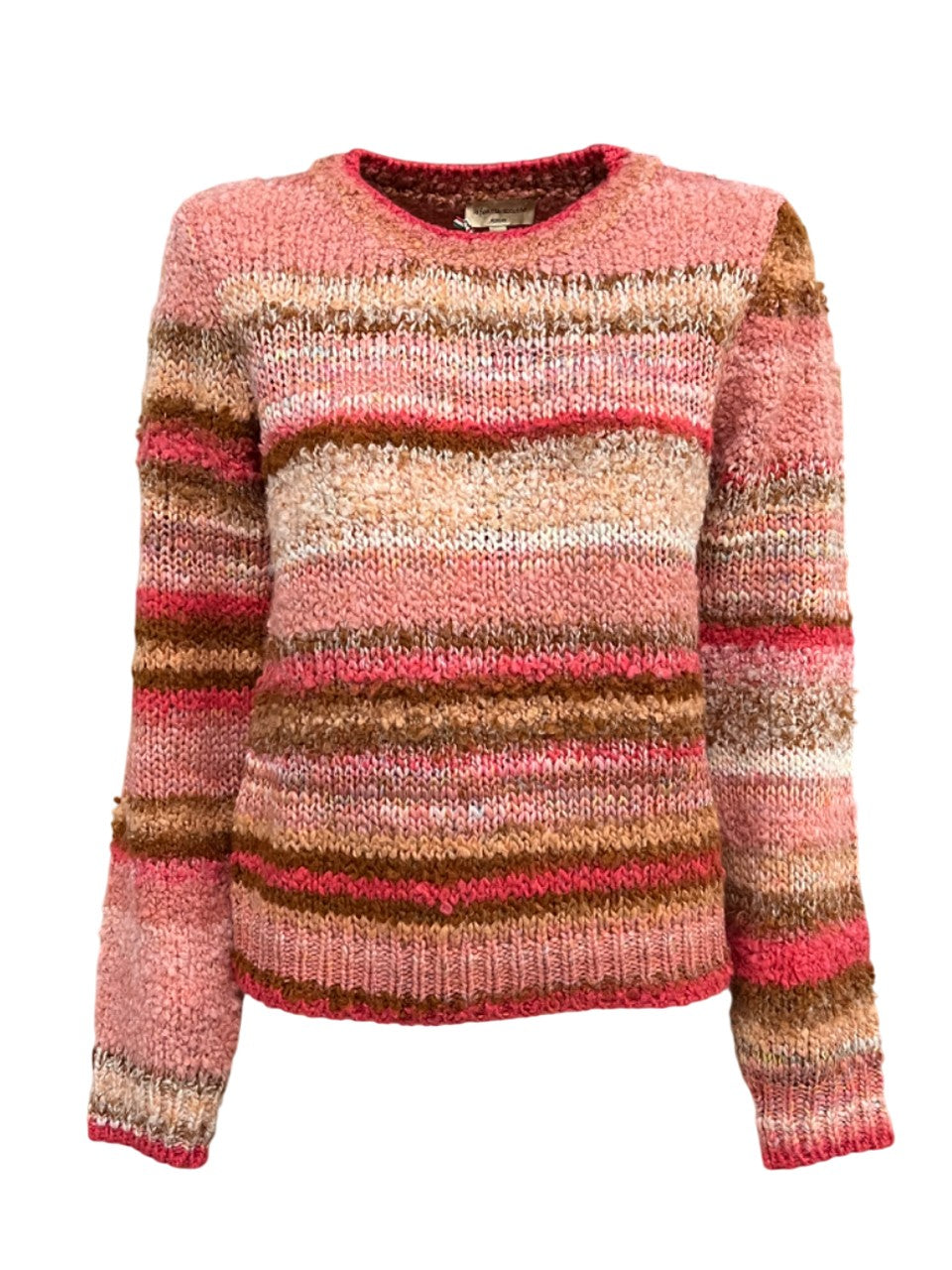 LA FEE MARABOUTEE maglia girocollo fantasia righe multicolor ZAKRI MADE IN ITALY