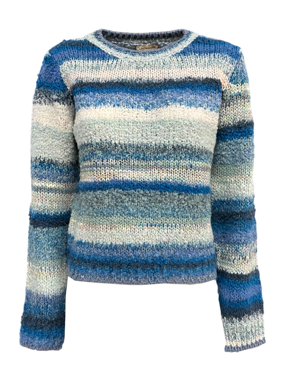 LA FEE MARABOUTEE maglia girocollo fantasia righe multicolor ZAKRI MADE IN ITALY