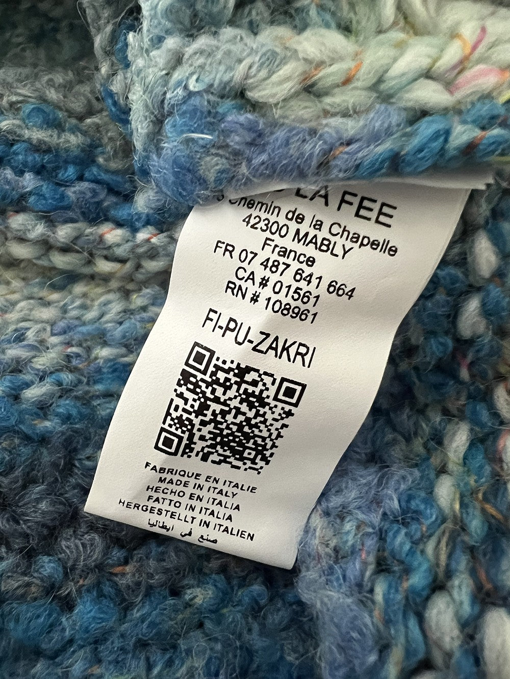 LA FEE MARABOUTEE maglia girocollo fantasia righe multicolor ZAKRI MADE IN ITALY