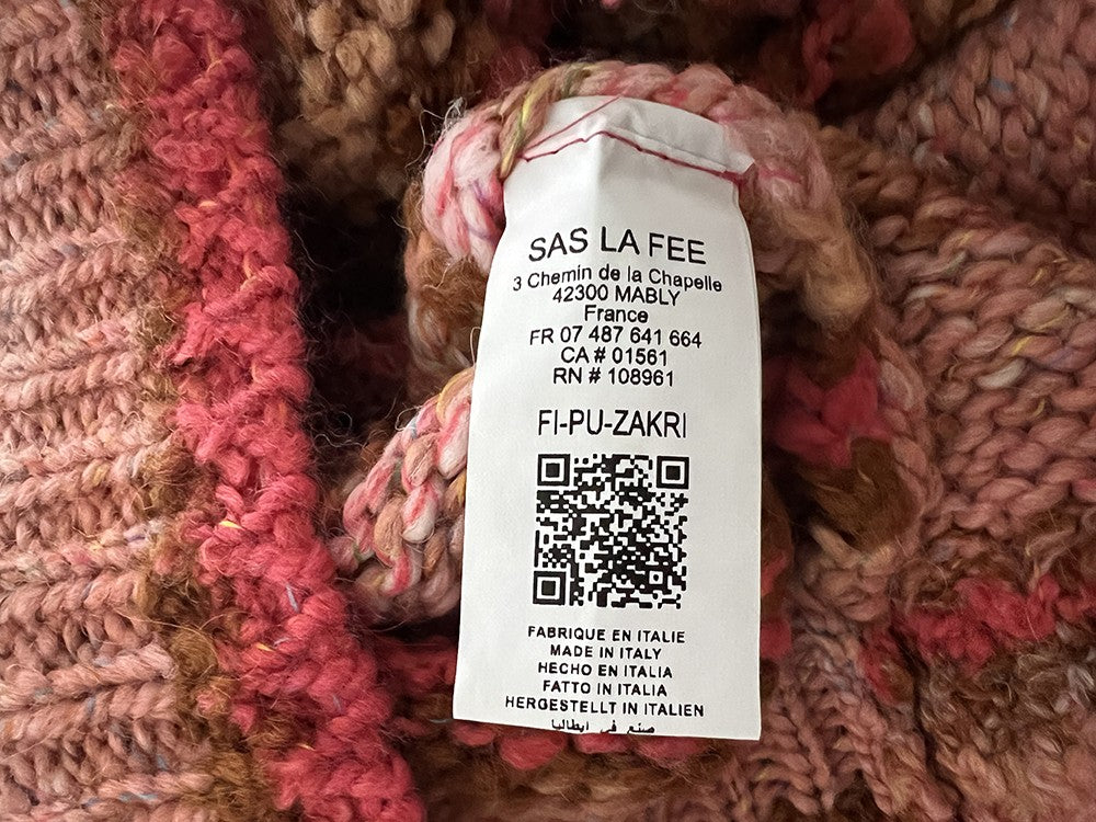 LA FEE MARABOUTEE maglia girocollo fantasia righe multicolor ZAKRI MADE IN ITALY