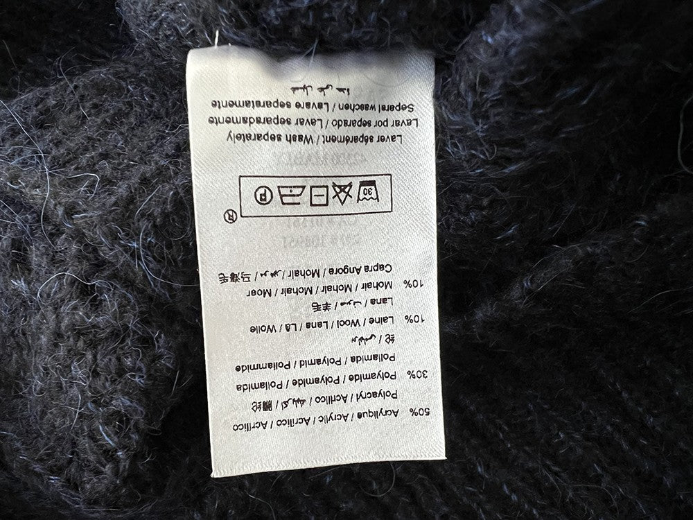 LA FEE MARABOUTEE cardigan donna traforato blu melange ZUZA MADE IN ITALY